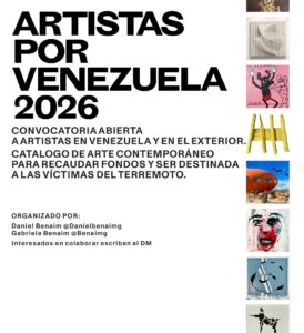 Cartel Artistas por Venezuela de la iniciativa creada por Gabriela y Daniel Benaim en Venezuela